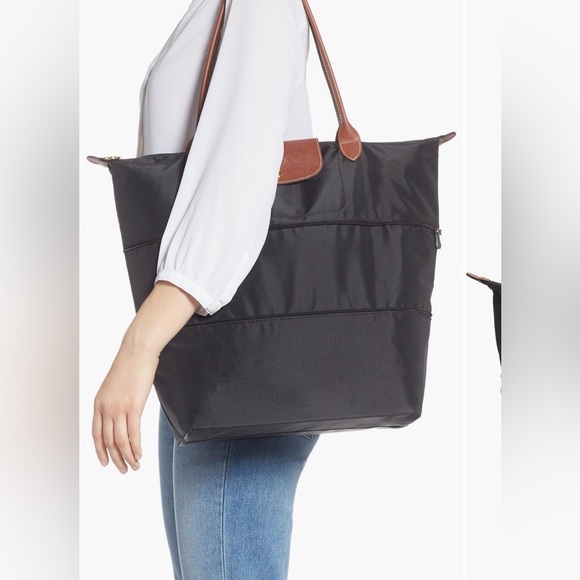 Nordstrom Exclusive Longchamp Le Pliage Red Nylon Expandable Tote NWOT - Picture 7 of 7